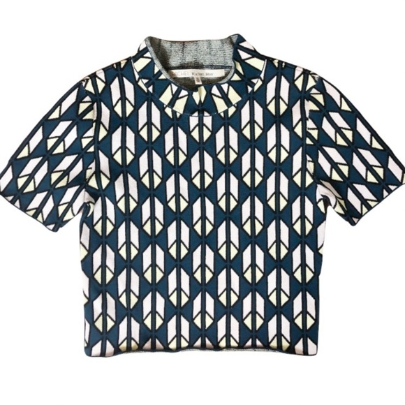 Rachel Roy Geometric shape pattern crop topXS - Picture 1 of 3